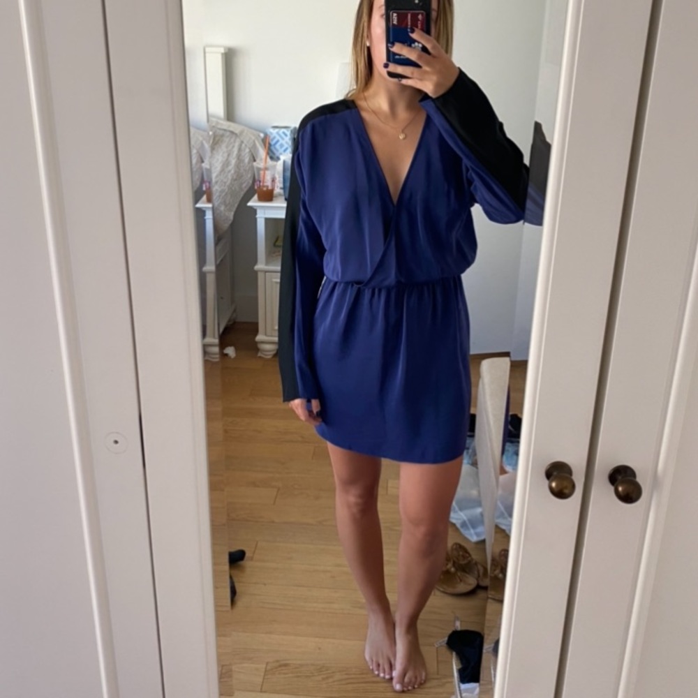 Parker navy colorblock dress